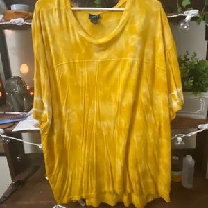 Yellow tie dyed tee
